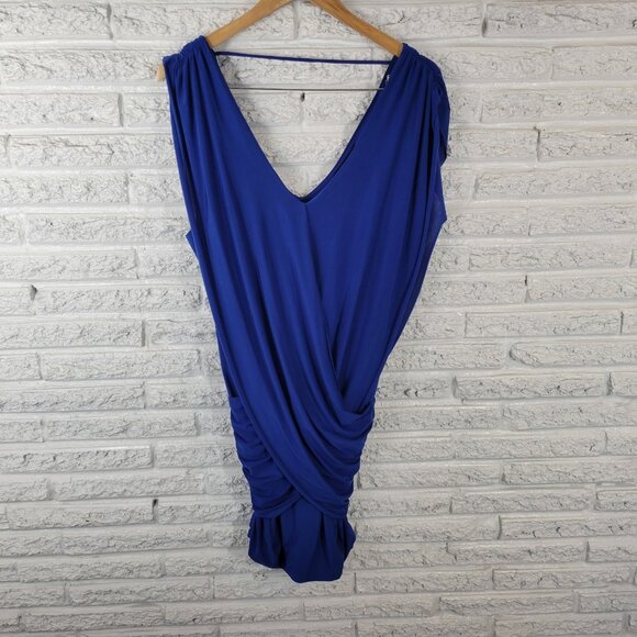Fashion to Figure Dresses & Skirts - Fashion to Figure Women Dress 3X Plus Bodycon Party Ruched Mini Blue BLU107E
